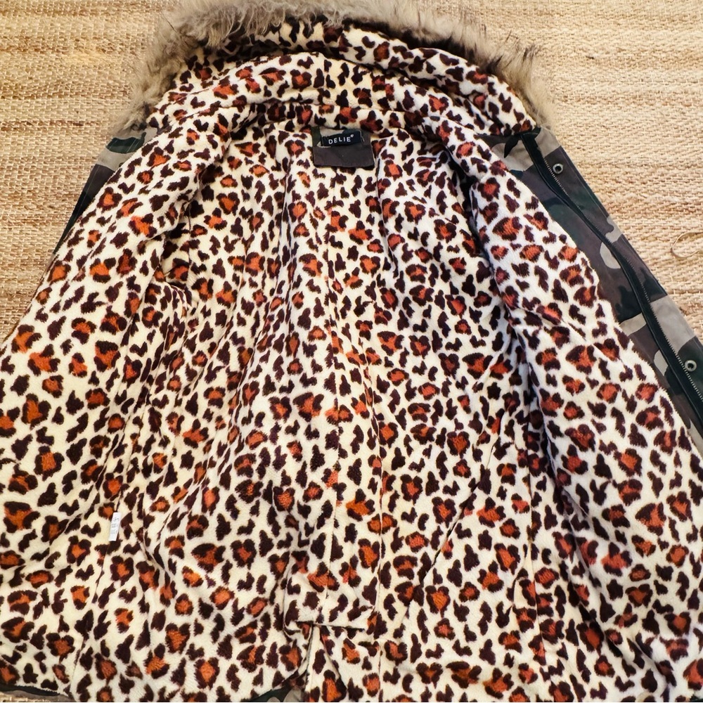 DELIE  Camouflage/animal print parka JACKET Size S/M